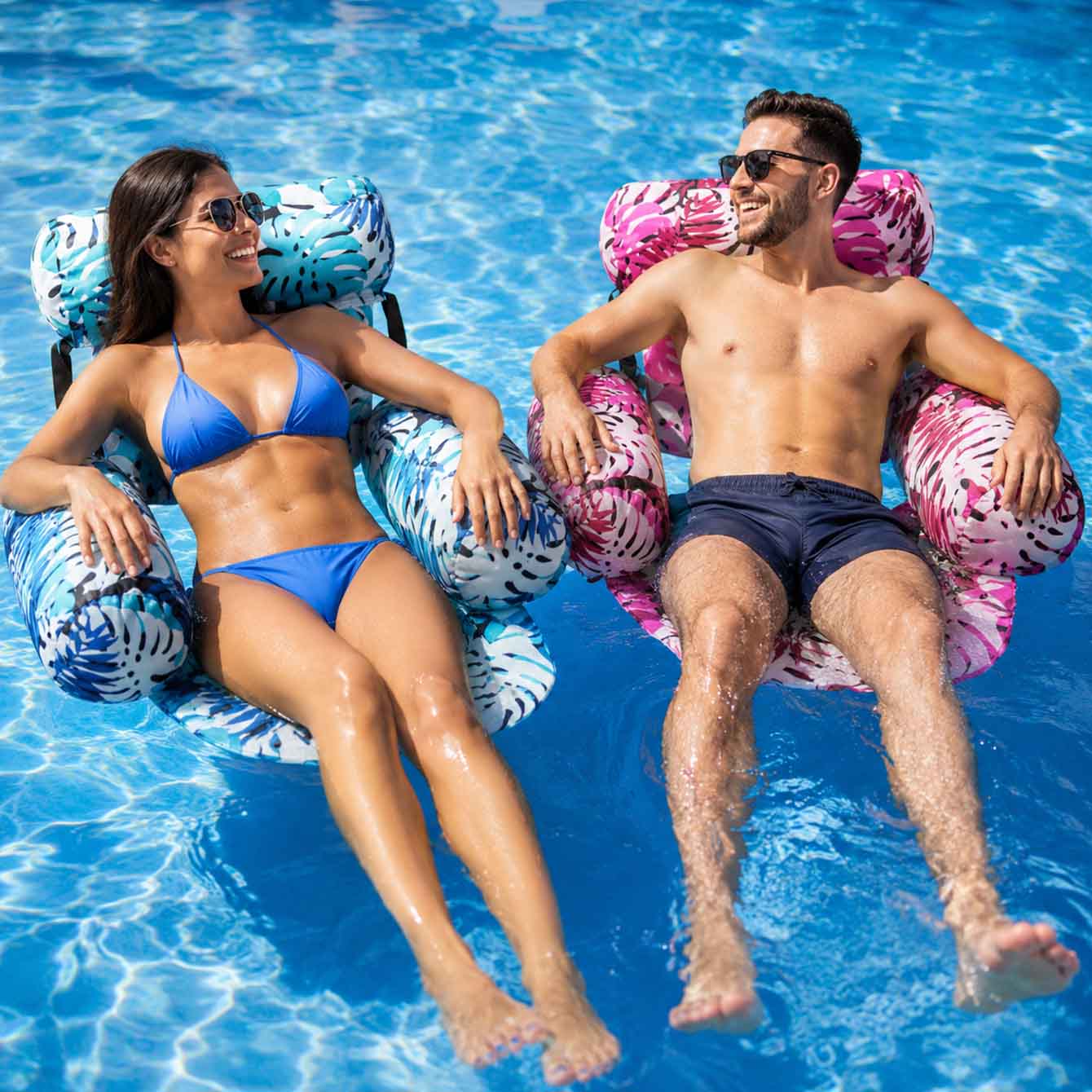 Pool Lounger Inflatable - 1PC Zwembad Drijft Opblaasbare Drijvende Stoel