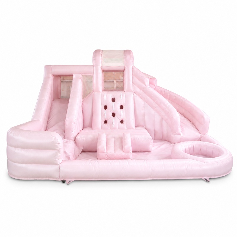 Water Slide Inflatable - Commerciële opblaasbare zwembadglijbaan met blower, roze