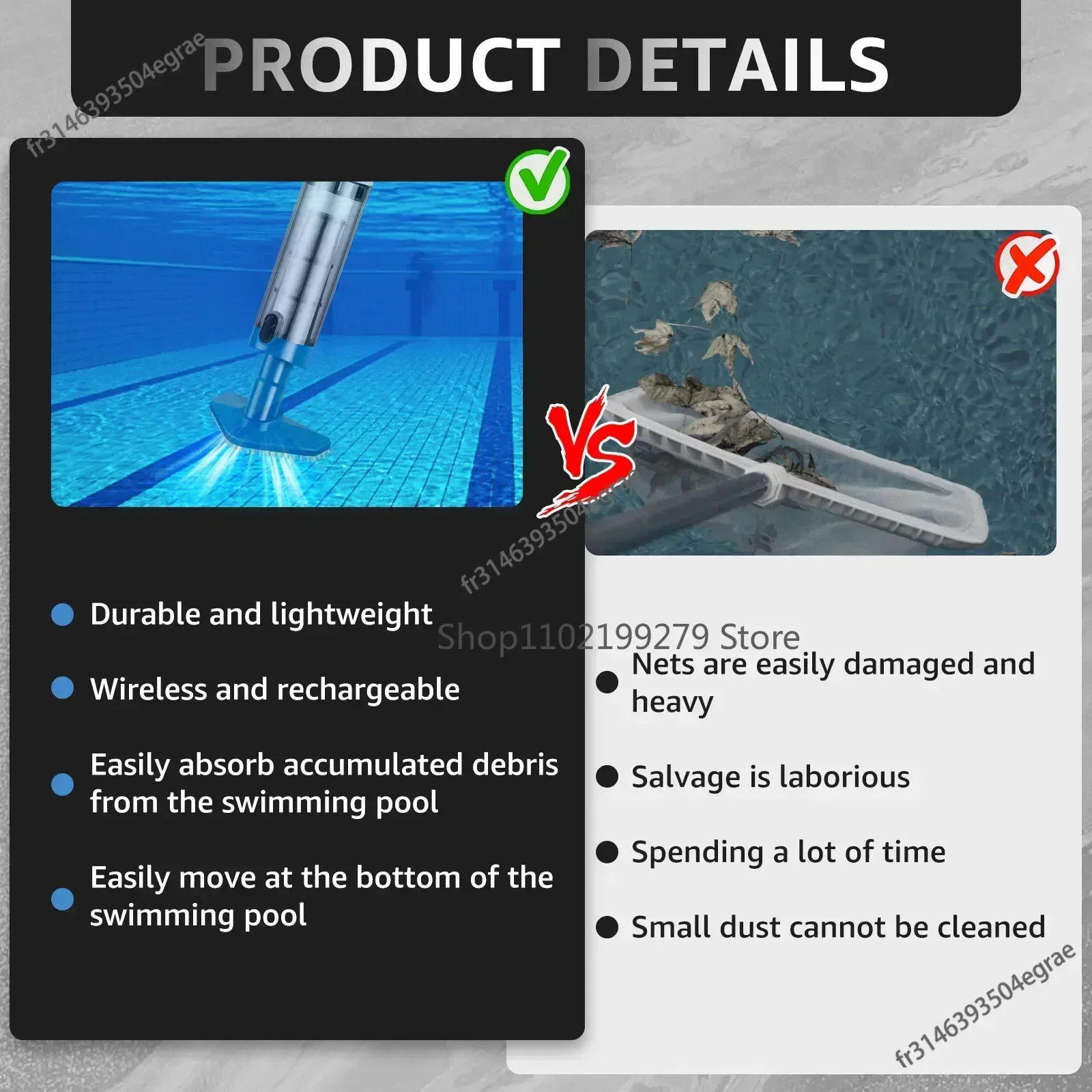 Oplaadbare draagbare handstofz - Pool Vacuum Manual recensie en prijs