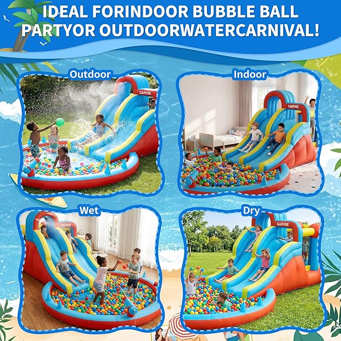 8-in-1 opblaasbaar waterpark v - Water Slide Inflatable recensie en prijs