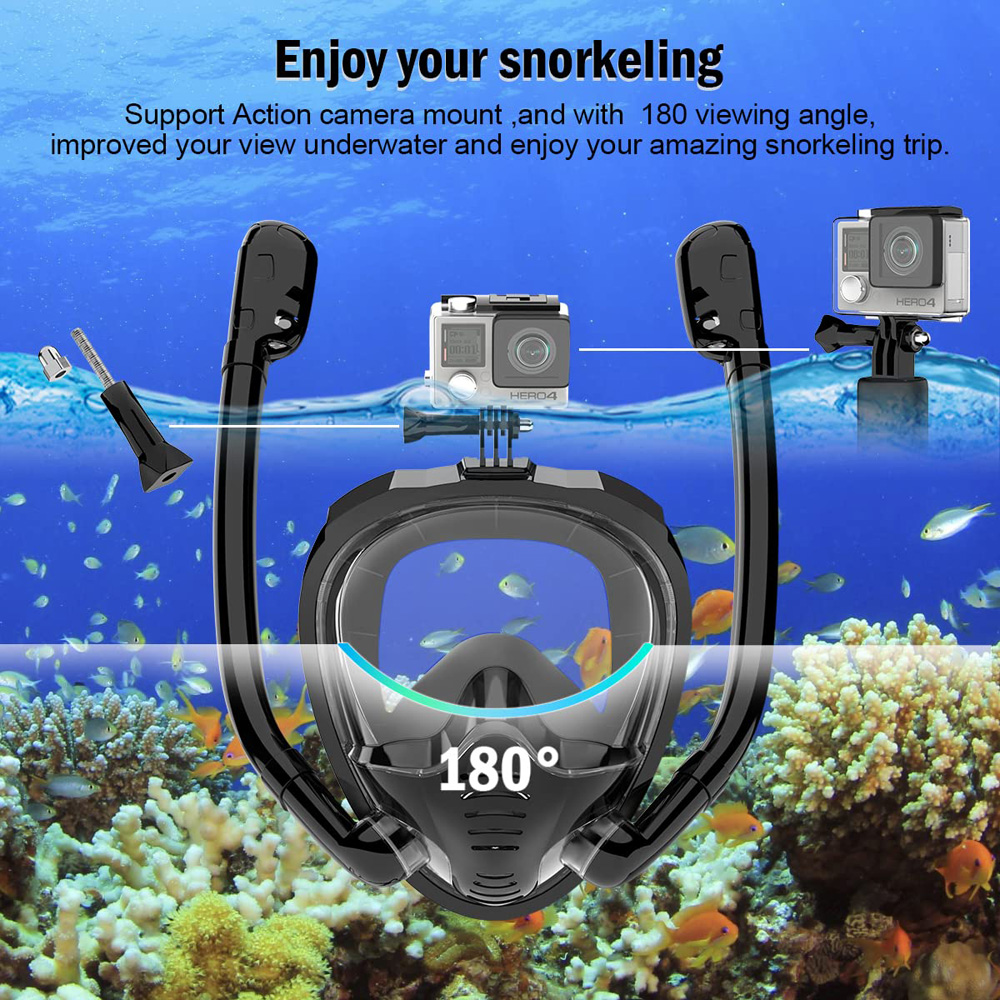 Volgelaatssnorkelmasker 180 °  - Snorkel Mask Full Face recensie en prijs
