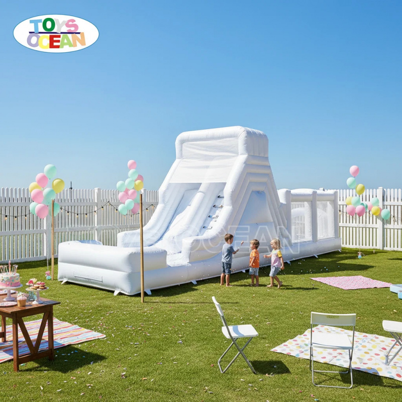 Witte opblaasbare waterglijbaa - Water Slide Inflatable recensie en prijs