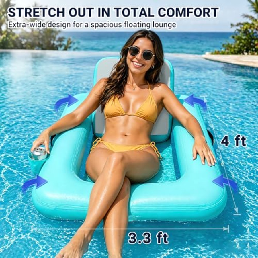 Drijvende stoelen met rugleuni - Pool Lounger Inflatable recensie en prijs