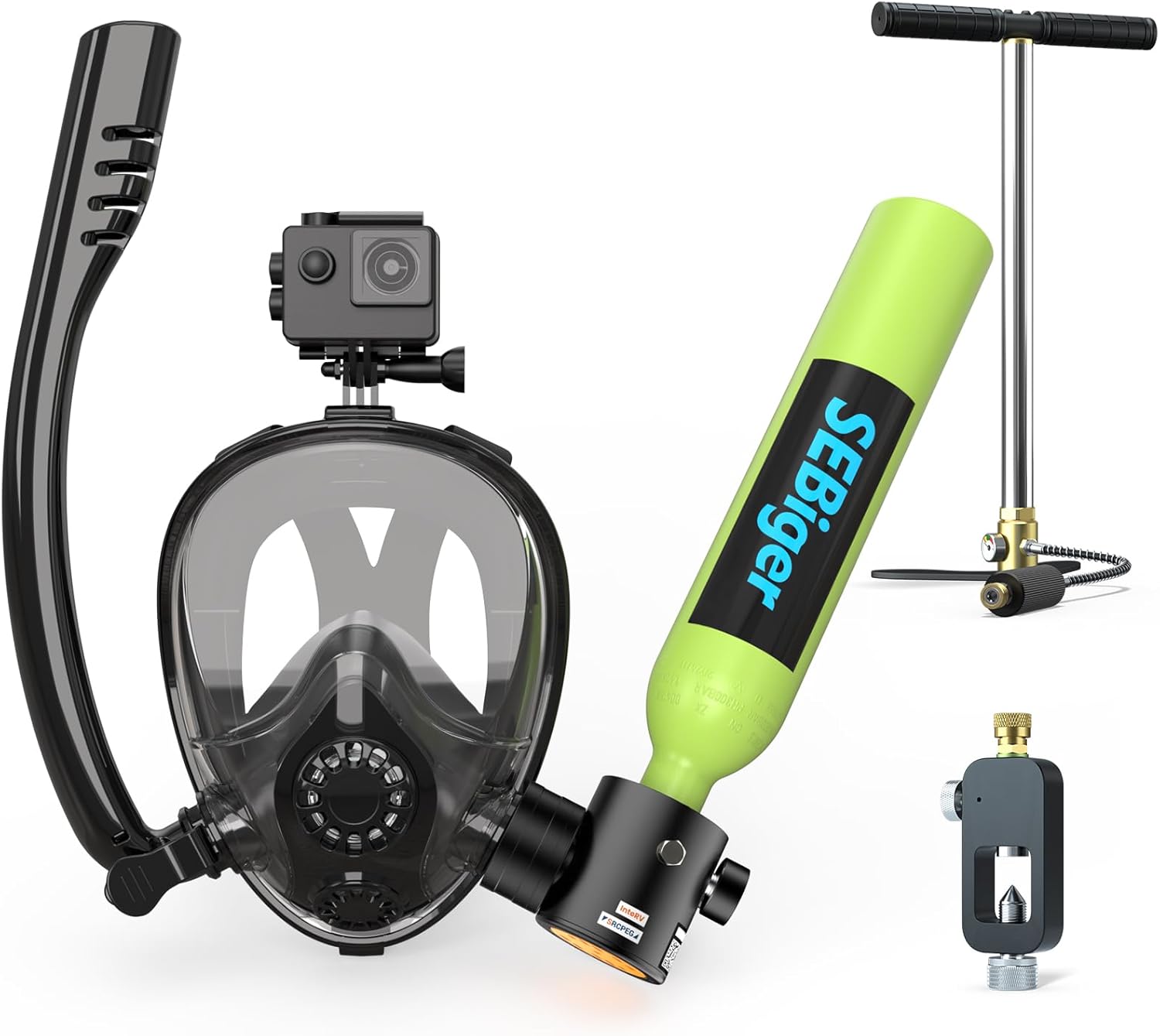 Mini duikfles 0,5L met full-fa - Snorkel Mask Full Face recensie en prijs