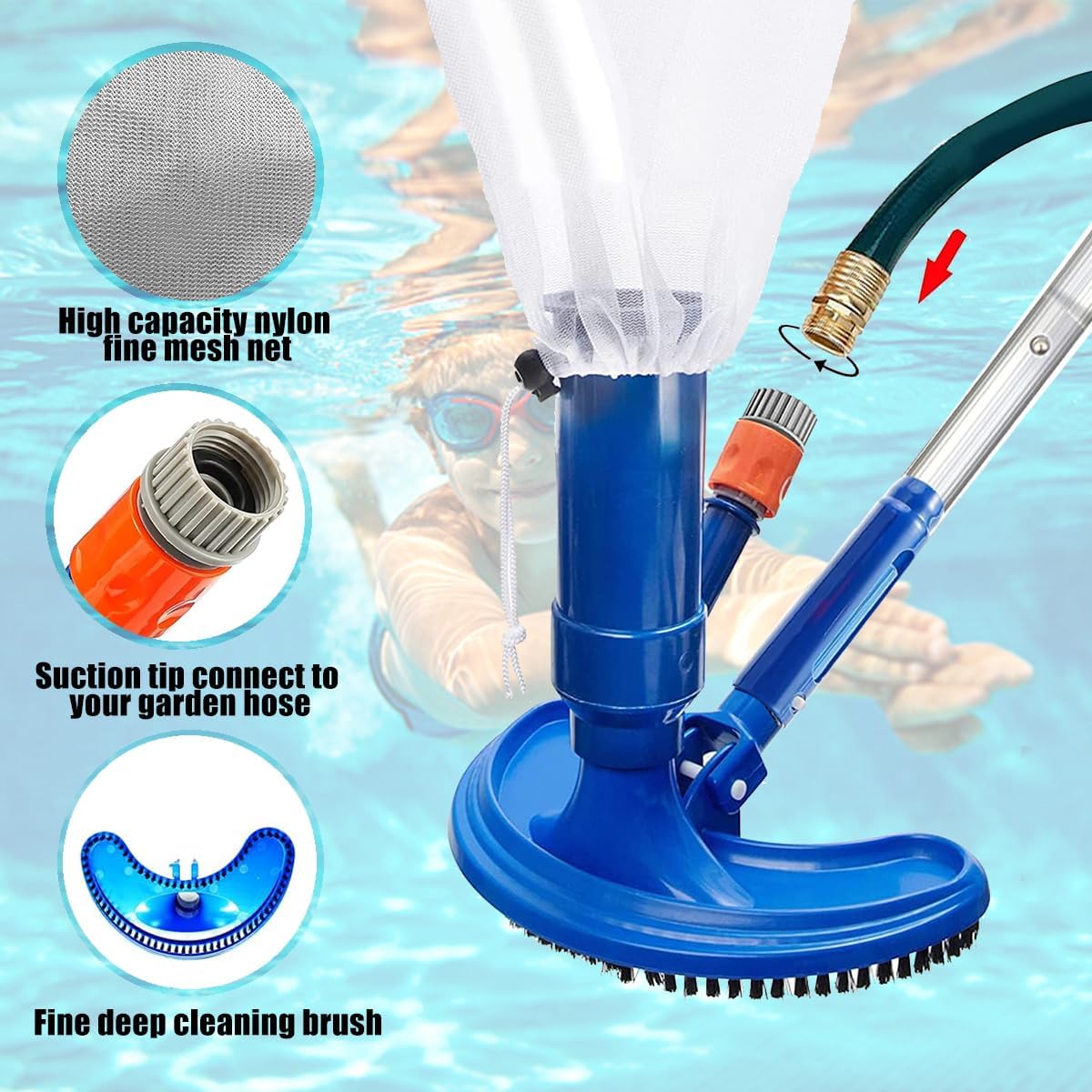60-inch zwembadstofzuiger Hand - Pool Vacuum Manual recensie en prijs